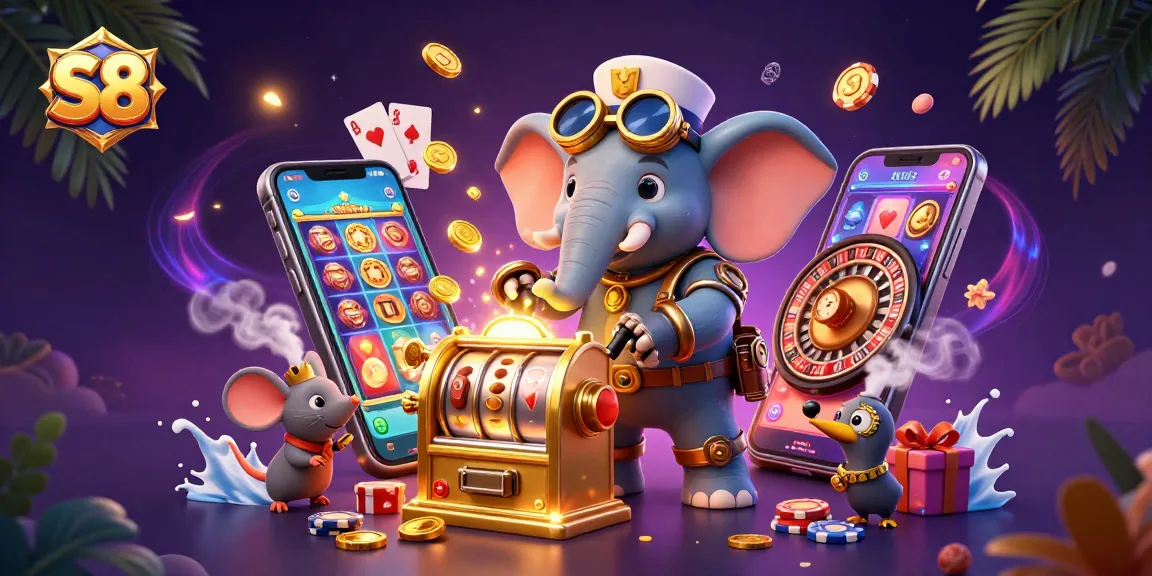 Spin and win with S8's exciting slot games featuring our steampunk elephant engineer!