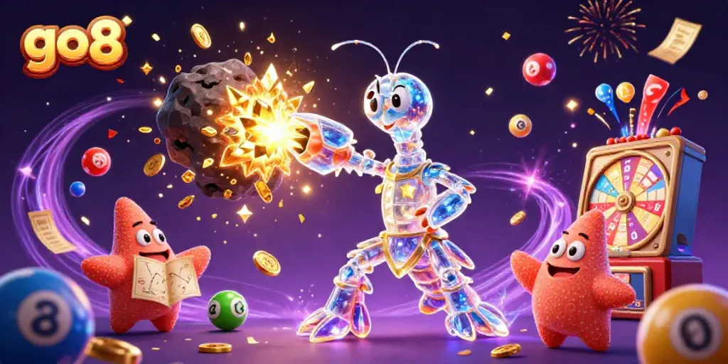 Experience go8 gaming thrills with a galactic samurai and exciting casino elements in action.