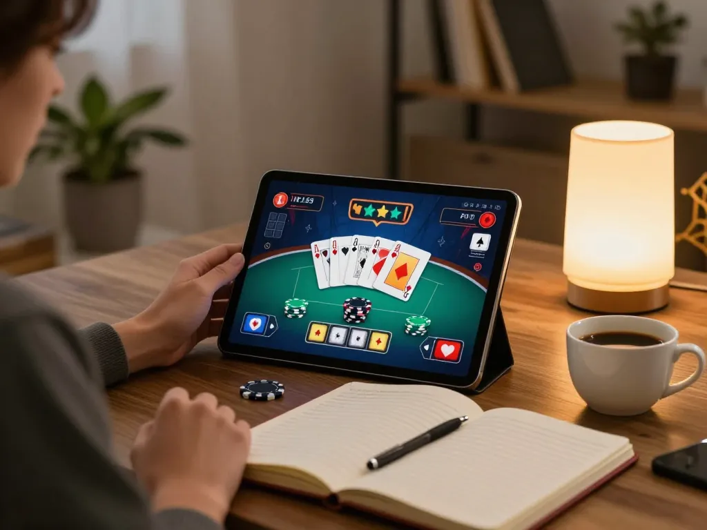Enjoying online poker on tablet while tracking strategies, xin88 gaming experience at home