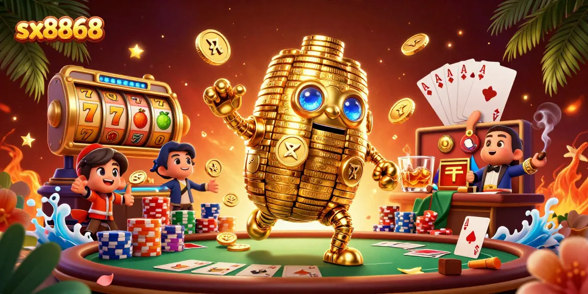 Bet big with the sx8868 ancient golden golem at a lively casino poker scene full of excitement.