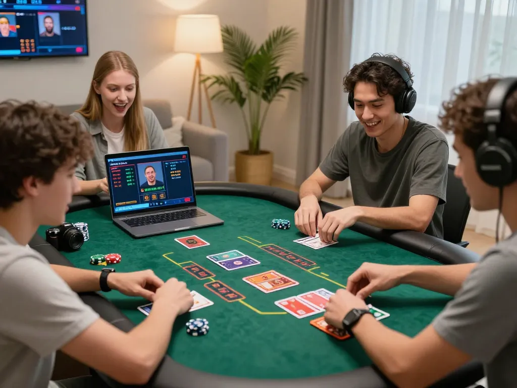 Exciting online gaming experience with players engaging in MM88 blackjack at home.