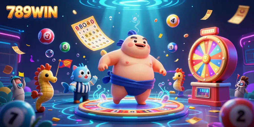 Experience the vibrant excitement of 789WIN with a dynamic underwater casino scene, showcasing thrilling gambling elements.