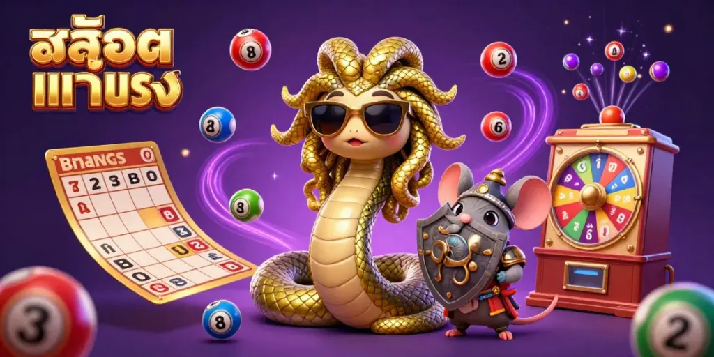 Win big with สล็อตแท้ตรง featuring a friendly Medusa and vibrant gaming elements!