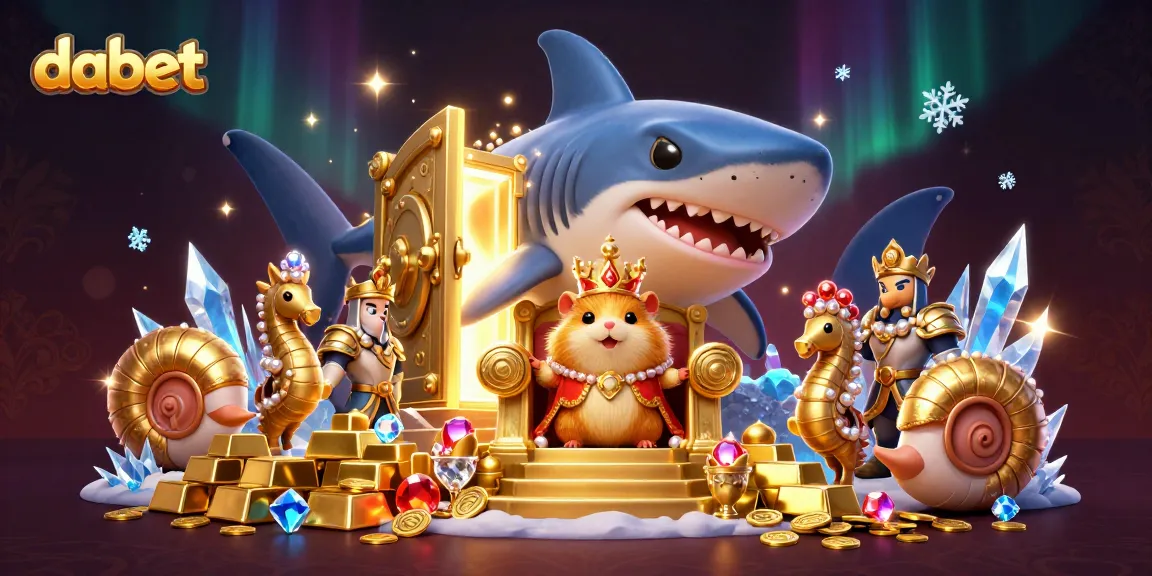 Dabet captures the adventure of a golden hamster king in a treasure-filled casino scene.