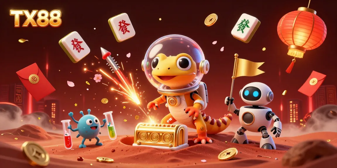 TX88 offers a vibrant Martian casino adventure with colorful glowing elements and thrilling atmosphere.