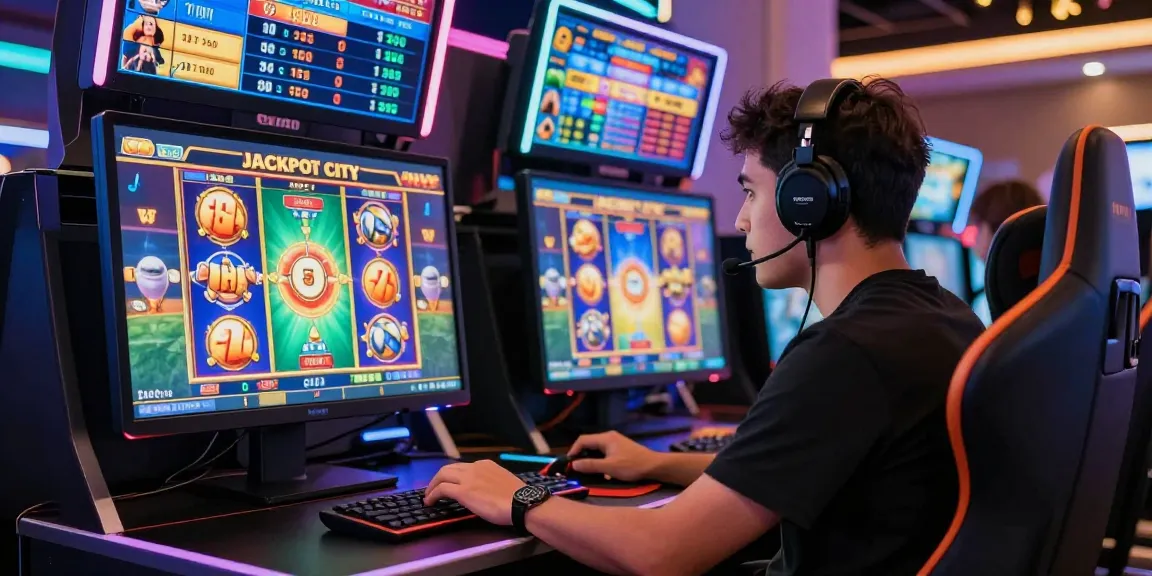 Exciting player experience at Jackpot City casino with vibrant gaming environment.