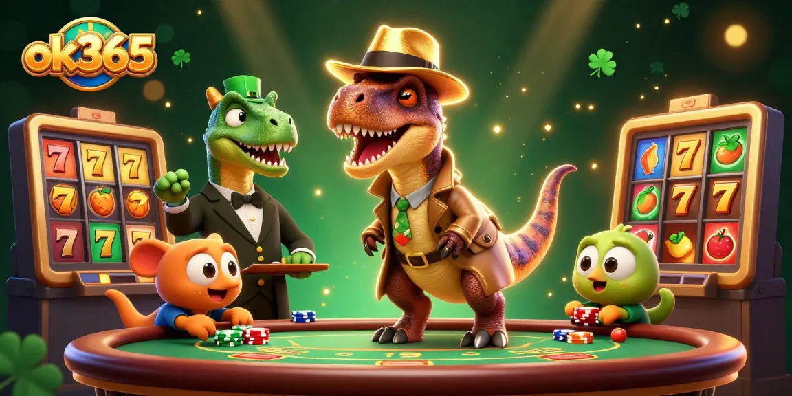 Experience thrilling gaming action at ok365 with a crafty velociraptor at the blackjack table.