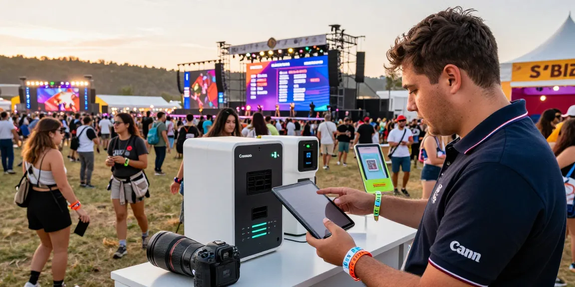 Control de acceso con pulsera digital transforming event management at a festival.