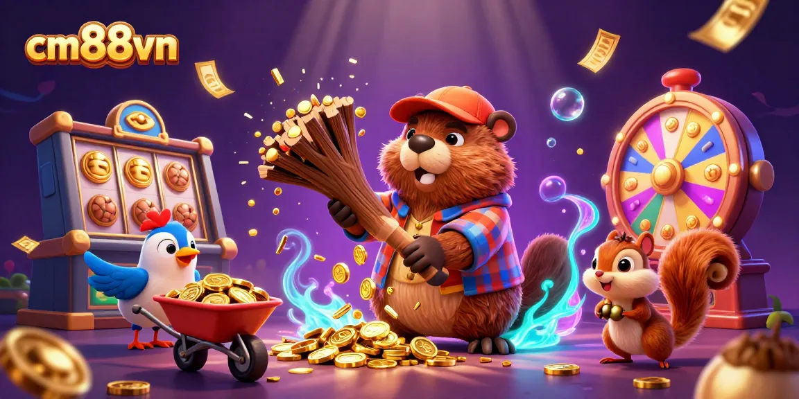Engage in exciting gameplay at cm88vn with lively characters and vibrant casino elements in an immersive scene.