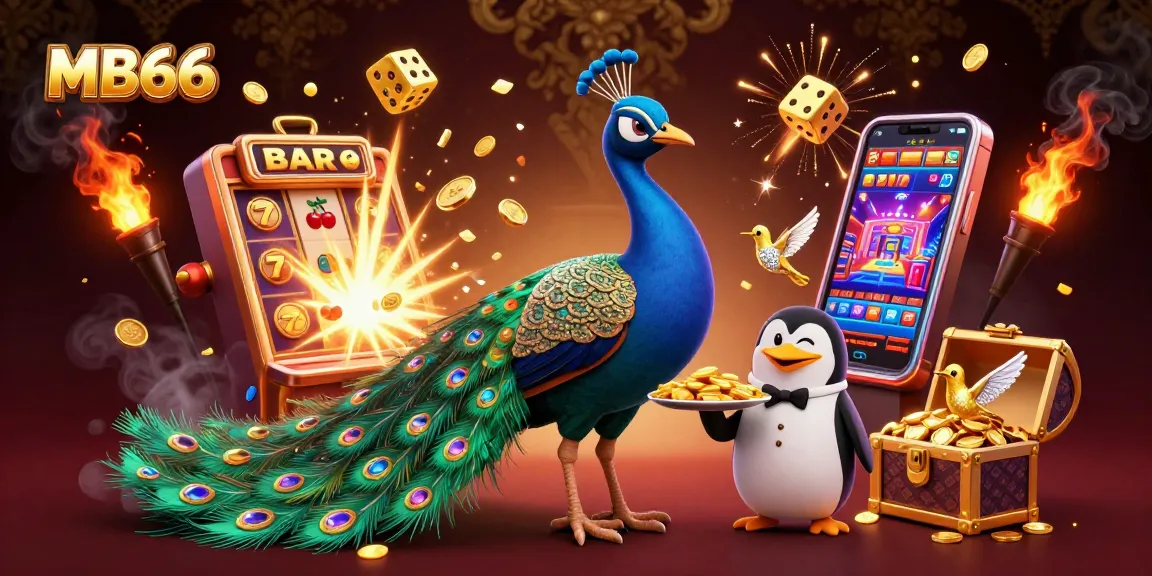 Experience the thrill of MB66 with a vibrant 3D illustration showcasing casino excitement and rich visuals.