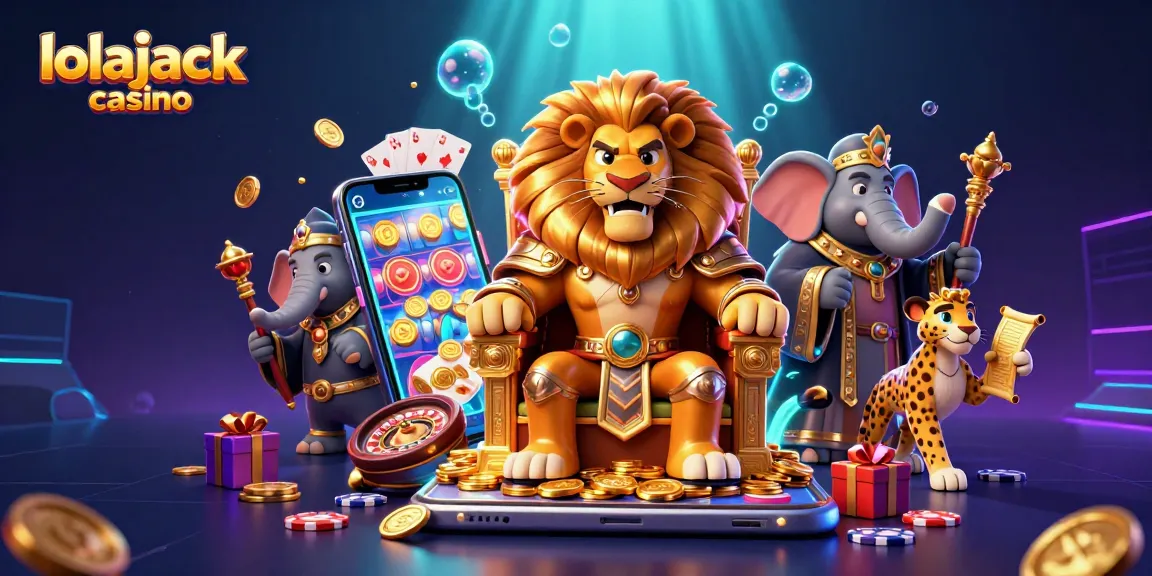 Experience thrilling gameplay at lolajack casino with a fierce lion king and dynamic gaming elements.