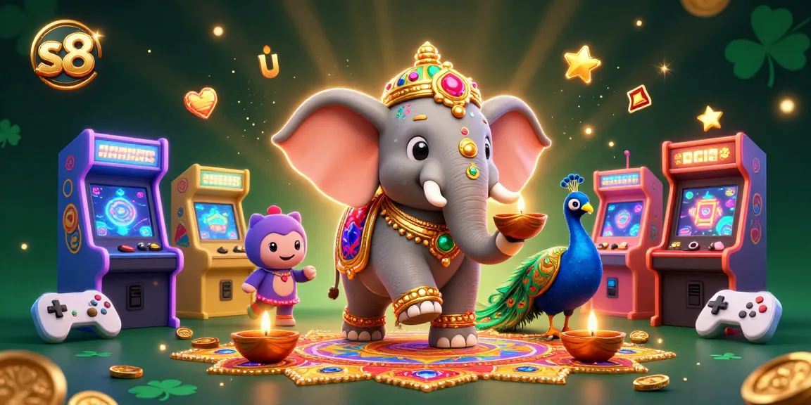 Engage with the vibrant casino action of s8, featuring colorful cartoon characters amidst dynamic gaming elements.
