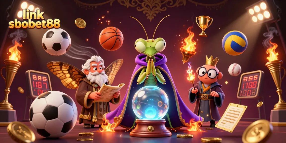 Engage with link sbobet88 offerings and explore vibrant sports betting elements in a mystical illustration.