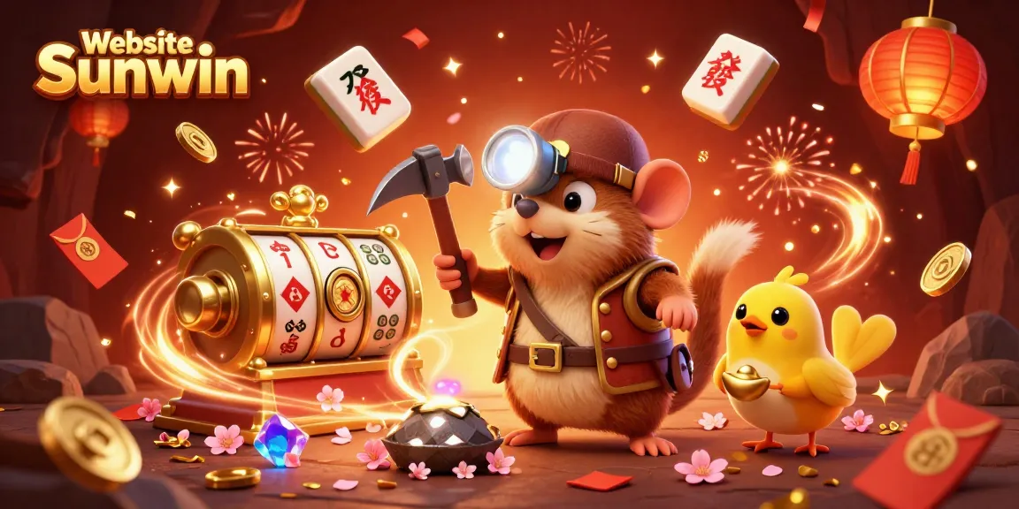 Experience thrilling adventures with Website Sunwin, showcasing vibrant 3D casino elements and festive atmosphere.