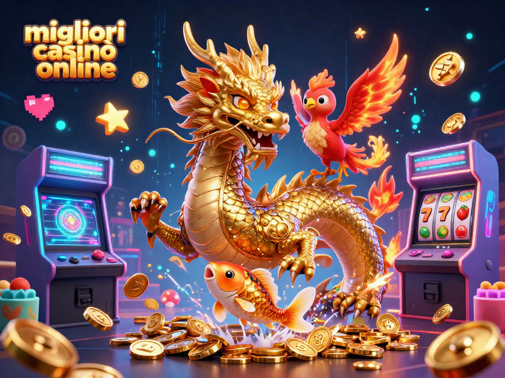 I migliori casinò online offrono avventure emozionanti in un'illustrazione 3D con draghi, fenici e pesci fortunati.