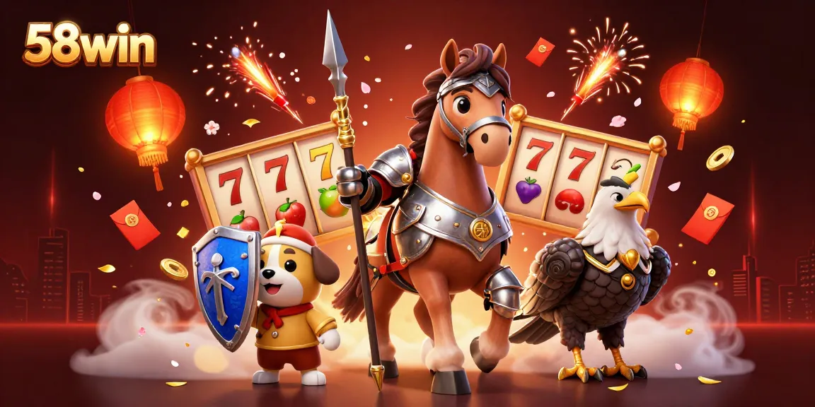 Experience thrilling gameplay with 58win featuring knights and mystical elements in a vibrant casino scene.