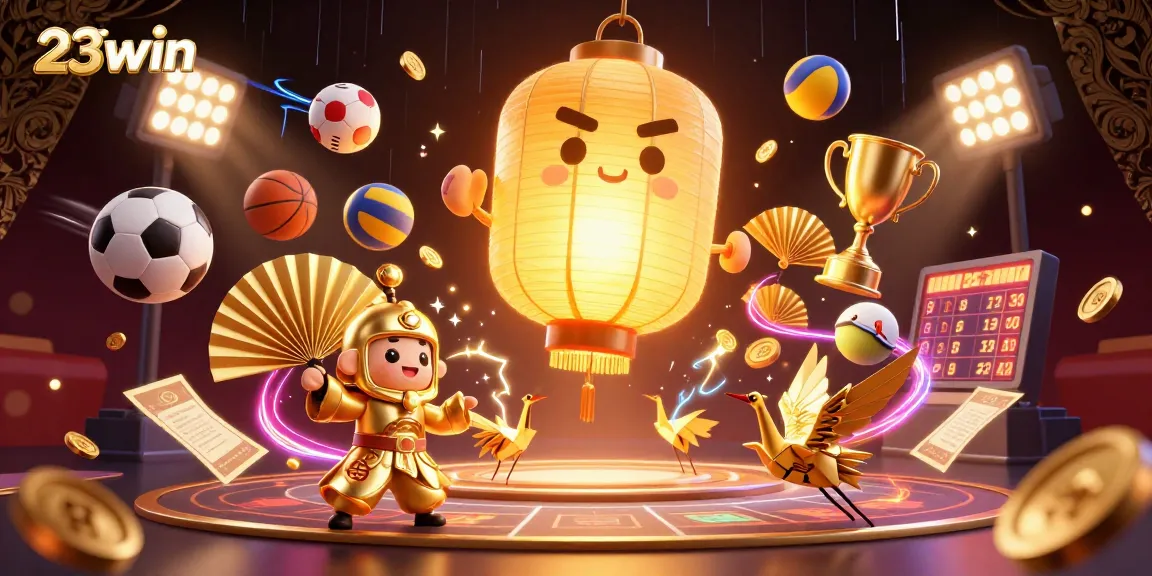 Experience the thrill of 23win casino with vibrant 3D characters and dynamic sports elements.