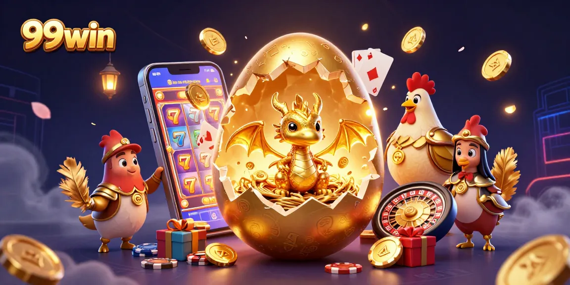 Experience 99win's dynamic slot gaming scene featuring a golden dragon and vibrant game elements.