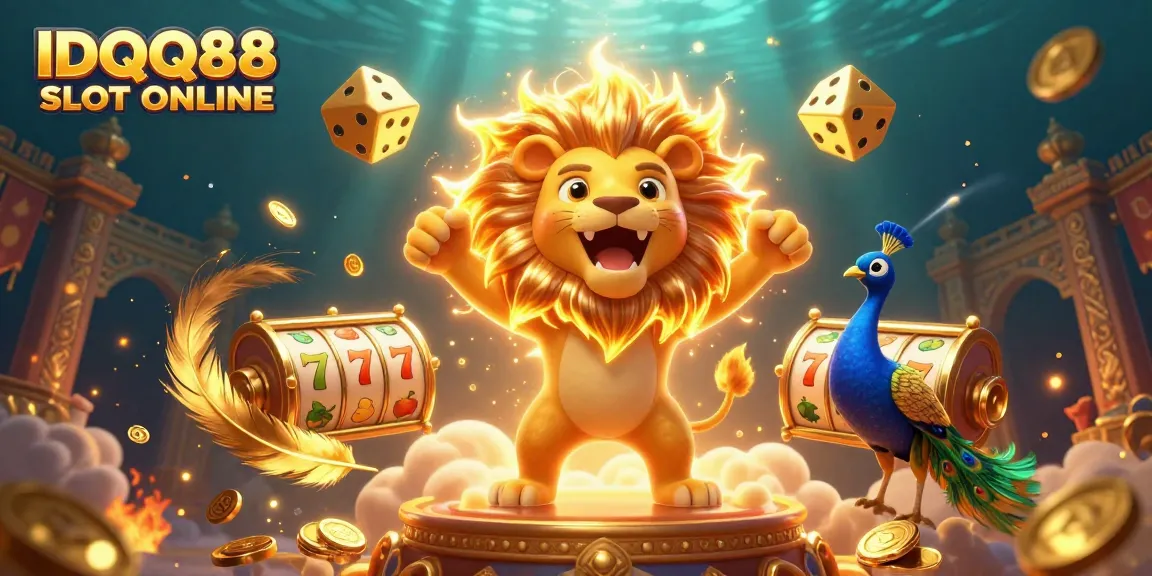 Experience thrilling gameplay with IDQQ88 SLOT ONLINE featuring vibrant casino elements and a dynamic scene.