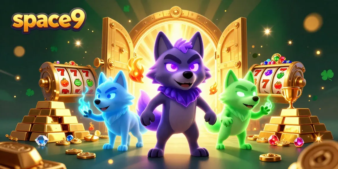 Win big at space9 casino with thrilling slots, ghostly wolves, and treasure-filled atmosphere.