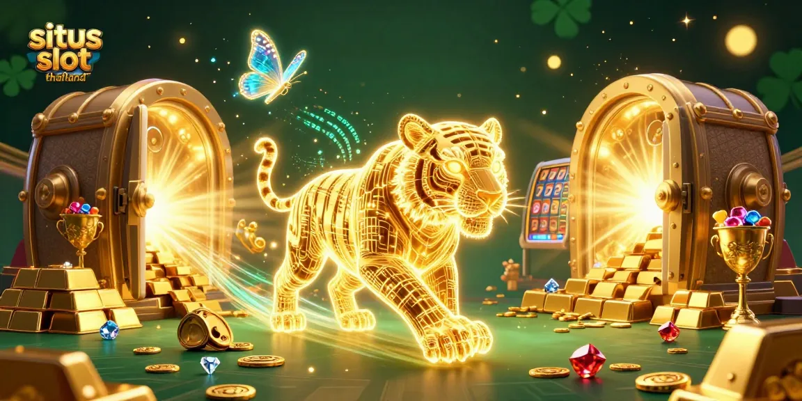 Experience the thrill at situs slot thailand with a vibrant 3D casino scene showcasing jackpot excitement.
