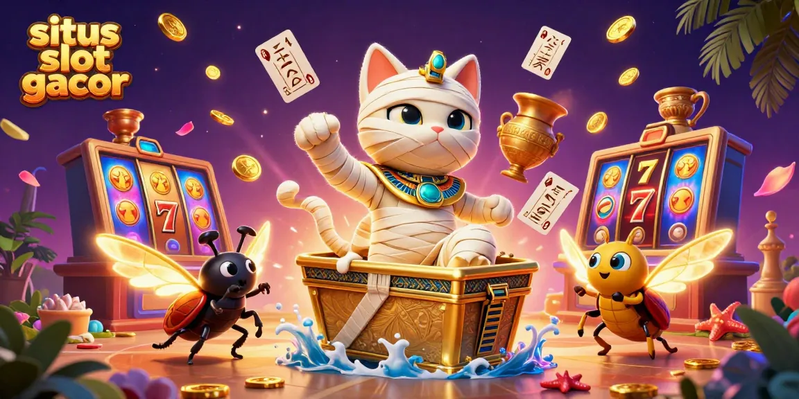 Experience the excitement of situs slot gacor with a dynamic scene featuring slot reels and vibrant characters.