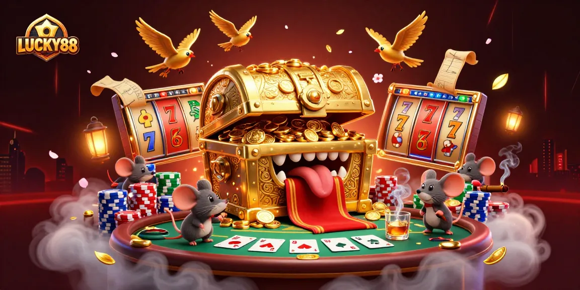 Engage with the LUCKY88 slot game featuring exciting gold coins and vibrant casino elements.