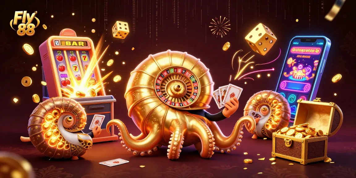 Engaging gaming experience with Fly 88 featured in a dynamic casino illustration showcasing excitement and rewards.
