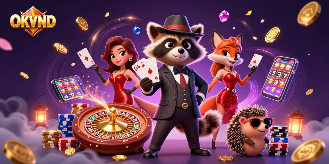Experience winning thrills at OKVND in this dynamic casino scene packed with exciting game elements.