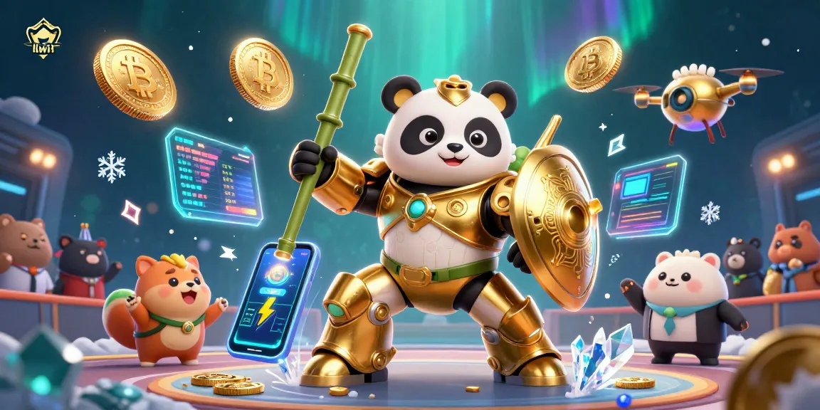 Experience gameplay at llwin with vibrant casino elements and a dynamic mech-suit panda scene.