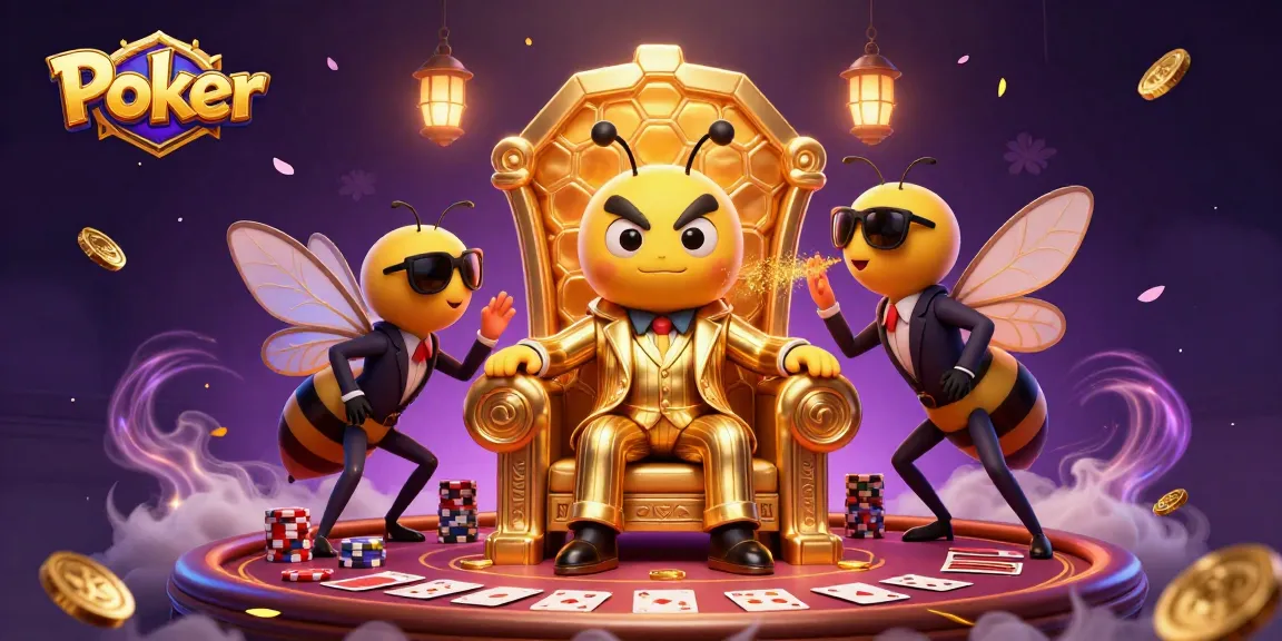 Experience Poker strategies with a bumblebee mob boss in a vibrant casino scene