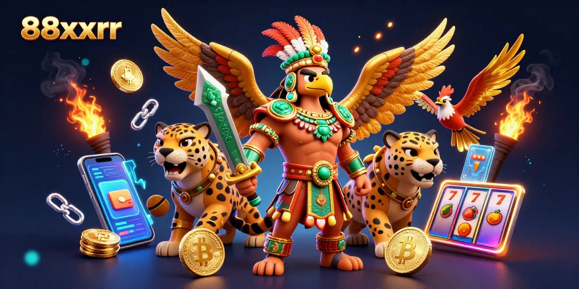 Experience thrilling gaming with 88xxrr, featuring an Aztec warrior and crypto elements.