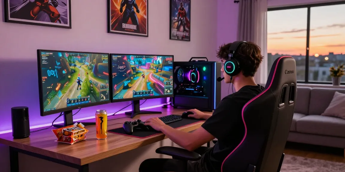 Immersive gaming setup showcasing Rr8i experience with vibrant graphics and dynamic atmosphere.