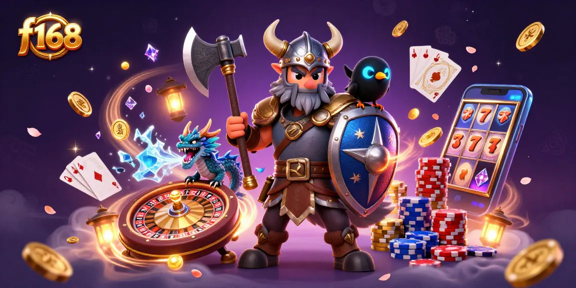 Experience thrilling gameplay at f168, where Viking warriors and dragons clash amidst dazzling casino riches.