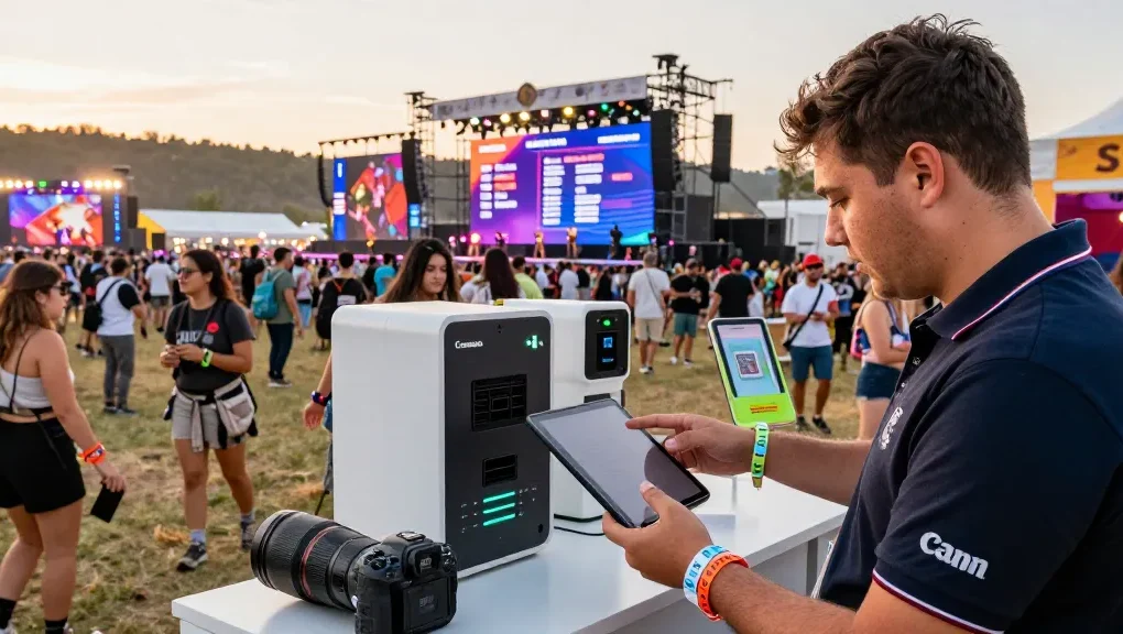 Control de acceso con pulsera digital transforming event management at a festival.