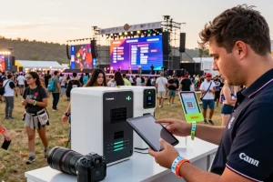 Control de acceso con pulsera digital transforming event management at a festival.
